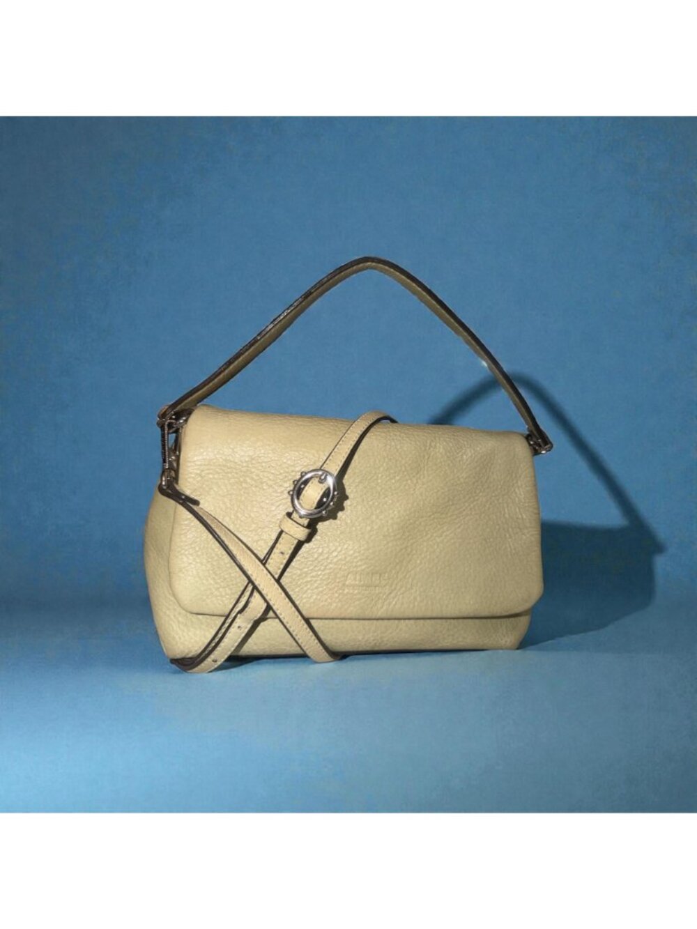 Aimee Kestenberg Preston Satchel Mint Green Pebbled Leather Convertible Bag - Picture 2 of 11